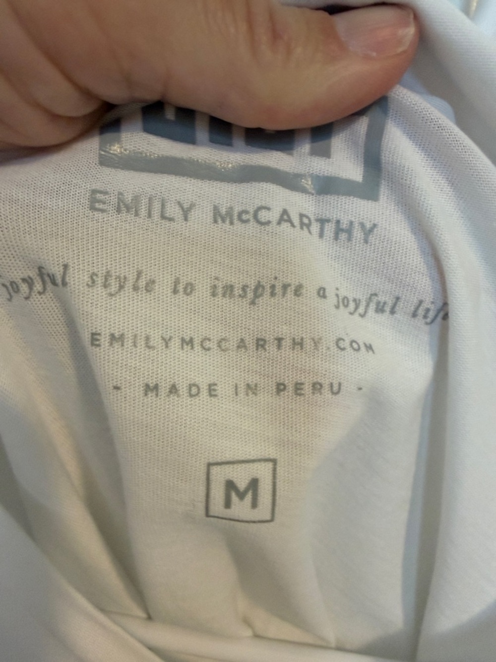 Emily McCarthy cream color Tee with Gold Foil Script “LOVE WINS”. 100% PIMA cot - Picture 3 of 6